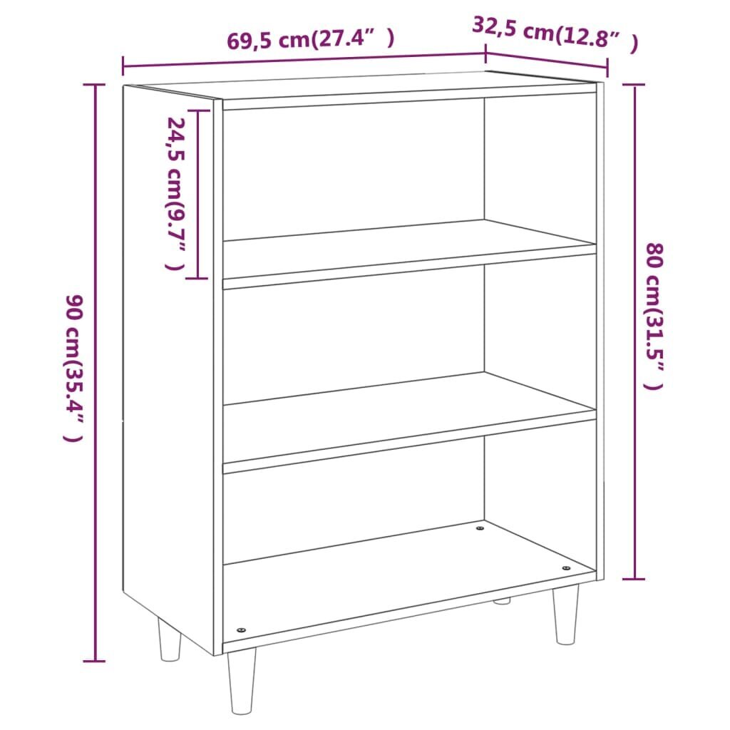 vidaXL puhvetkapp, suitsutatud tamm, 69,5 x 32,5 x 90 cm, tehispuit hind ja info | Elutoa väikesed kapid | kaup24.ee