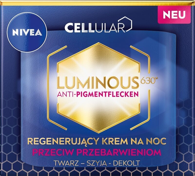 Kreem pigmendilaikude vastu Nivea Cellular Luminous 630 Anti-Spot, 50ml цена и информация | Näoõlid, seerumid | kaup24.ee