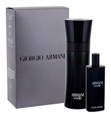 Набор Giorgio Armani Black Code: EDT для мужчин 75 мл + миниатюра 15 мл цена и информация | Giorgio Armani Духи, косметика | kaup24.ee