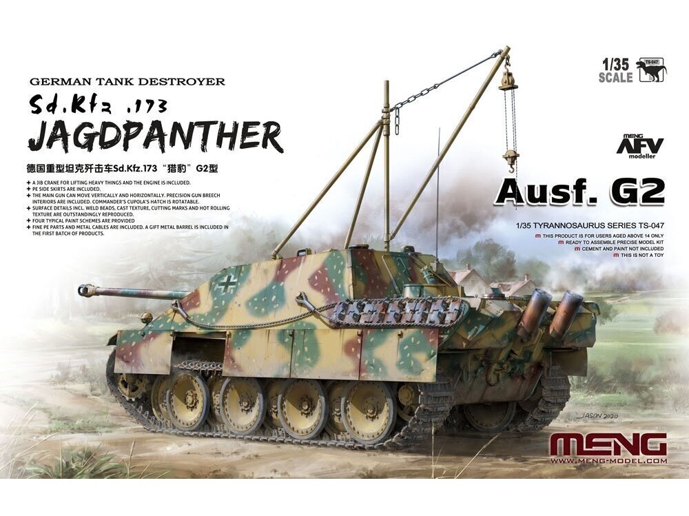 Meng Model - German Tank Destroyer Sd.Kfz. 173 Jagdpanther Ausf. G2, 1/35, TS-047 hind ja info | Klotsid ja konstruktorid | kaup24.ee