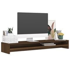 vidaXL monitorialus, pruun tamm, 100 x 24 x 13 cm, tehispuit hind ja info | Teleri seinakinnitused ja hoidjad | kaup24.ee