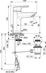 Смеситель для раковины Ideal Standard Tesi, с нижним клапаном, хром. A6557AA цена и информация | Смесители | kaup24.ee