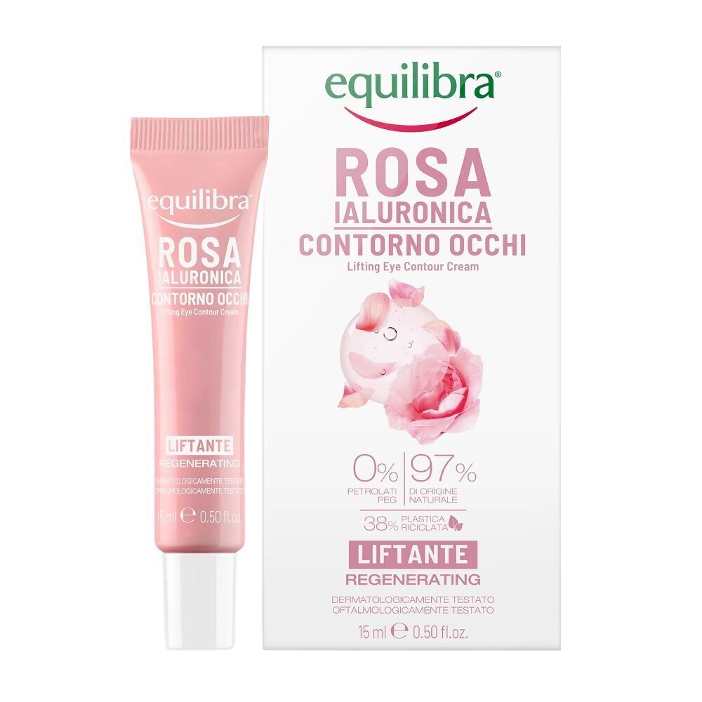 Silmaümbruskreem hüaluroonhappega Equilibra Rosa Regenerating Lifting Eye Contour Cream Rose, 15ml цена и информация | Silmakreemid, seerumid | kaup24.ee