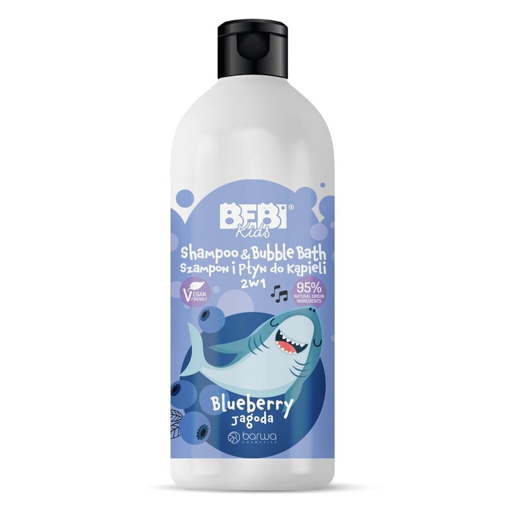 Šampoon ja vannilosjoon lastele Barwa Bebi Kids Shampoo & Bubble Bath 2in1 Blueberry, 500ml hind ja info | Laste ja ema kosmeetika | kaup24.ee