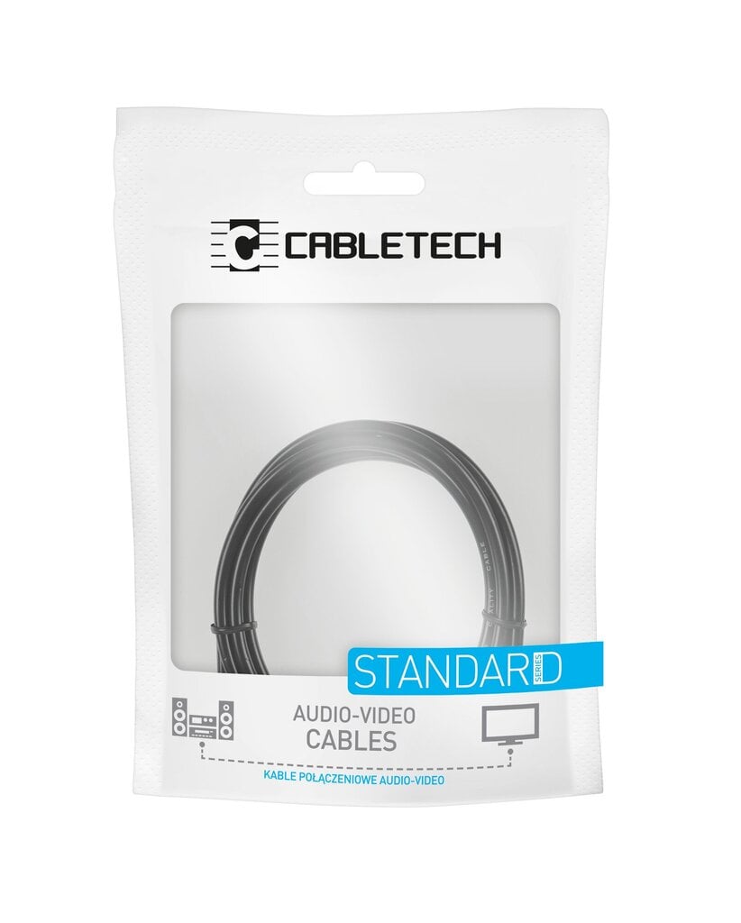 Cabletech Audio Cable 3.5 mm (M) -> 2 x RCA (M) 1.8m Black цена и информация | Kaablid ja juhtmed | kaup24.ee