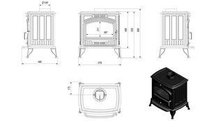 Чугунный камин для печи К6 цена и информация | Печи﻿ | kaup24.ee