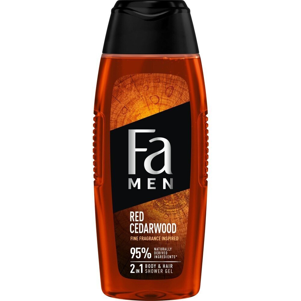 Dušigeel meestele Fa Men Body&Hair Shower Gel 2in1 Red Cedrawood, 400ml hind ja info | Dušigeelid, õlid | kaup24.ee