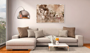 Pilt – Retro Style: Woman and Roses 120x80 cm hind ja info | Seinapildid | kaup24.ee