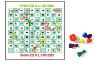 SNAKES & LADDERS lauamäng цена и информация | Настольные игры, головоломки | kaup24.ee