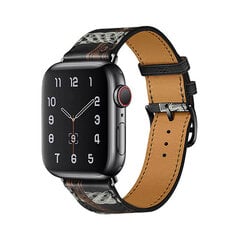 Single Tour Кожаный ремешок для Apple Watch – Black Print 42/44/45мм цена и информация | Аксессуары для смарт-часов и браслетов | kaup24.ee