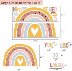 Виниловые наклейки Большая радуга с мотивационной надписью, 1 шт (58 x 86 cm) цена и информация | Декоративные наклейки | kaup24.ee