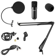 Студийный микрофон Vonyx CMS300B со стойкой, USB черный цена и информация | Микрофоны | kaup24.ee
