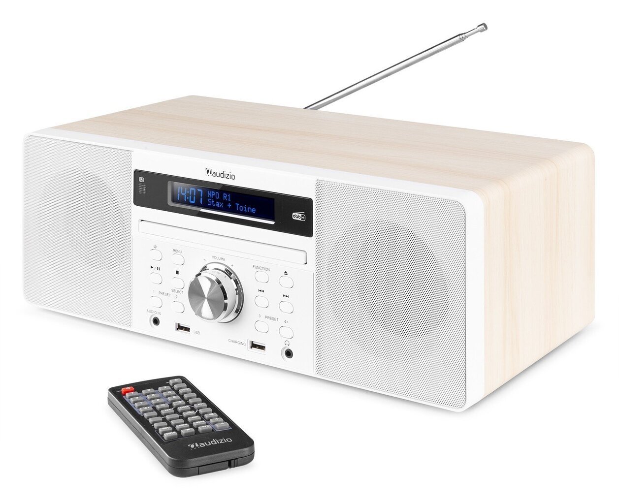 Audizio Prato muusikakeskus CD/DAB+/FM/USB/BT Valge hind ja info | Muusikakeskused | kaup24.ee