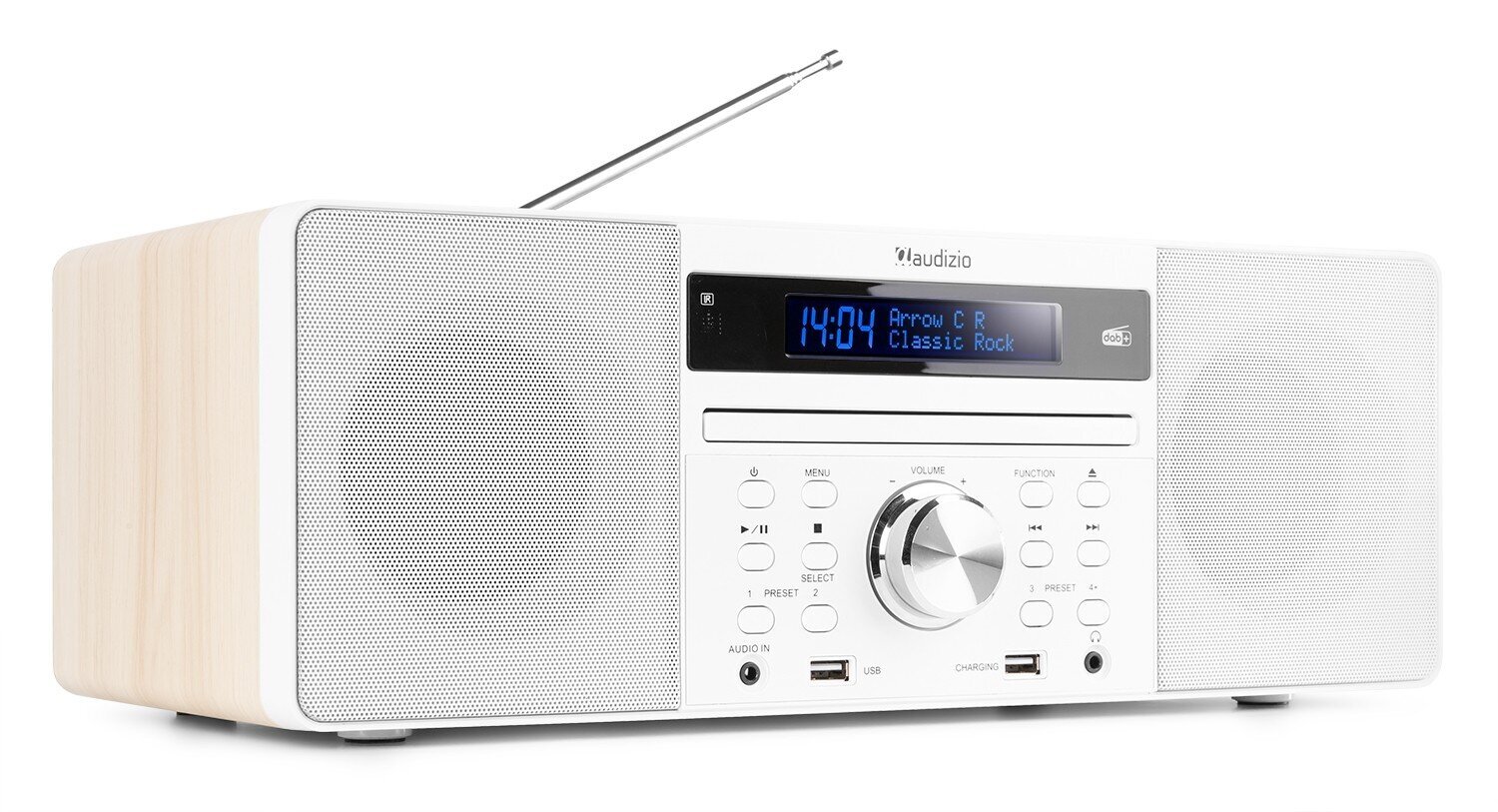 Audizio Prato muusikakeskus CD/DAB+/FM/USB/BT Valge hind ja info | Muusikakeskused | kaup24.ee