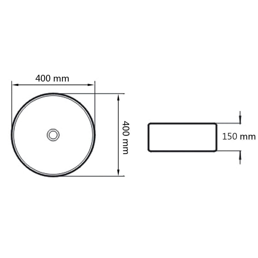 Ümar keraamiline valamu 40 x 16 cm valge hind ja info | Kraanikausid, valamud | kaup24.ee