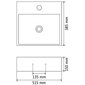 Keraamiline valamu segisti avaga 51,5 x 38,5 15 cm valge hind ja info | Kraanikausid, valamud | kaup24.ee