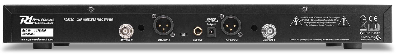 Power Dynamics PD632H 2x 20-kanaliline UHF juhtmeta mikrofonisüsteem 2 käeshoitava mikrofoniga hind ja info | Mikrofonid | kaup24.ee