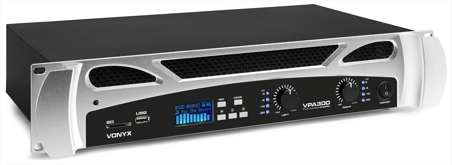 Vonyx VPA300 helivõimendi 2x 150W koos meediapleieri ja Bluetoothiga hind ja info | Koduaudio ja "Soundbar" süsteemid | kaup24.ee