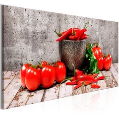 Pilt - Red Vegetables (1 Part) Concrete Narrow 135x45 cm hind ja info | Seinapildid | kaup24.ee