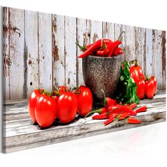 Pilt - Red Vegetables (1 Part) Wood Narrow 150x50 cm hind ja info | Seinapildid | kaup24.ee