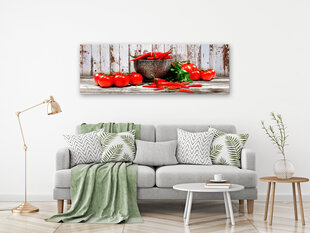 Pilt - Red Vegetables (1 Part) Wood Narrow 135x45 cm hind ja info | Seinapildid | kaup24.ee