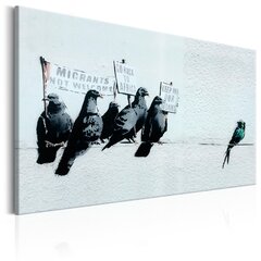 Pilt - Protesting Birds by Banksy 90x60 cm hind ja info | Seinapildid | kaup24.ee