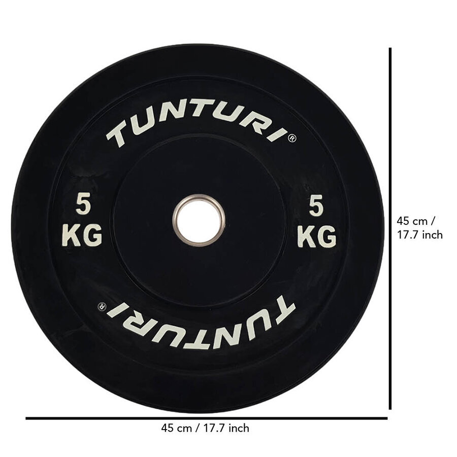 Tunturi Bumper ketas (lame) 5 kg must цена и информация | Hantlid, kangid, raskused | kaup24.ee