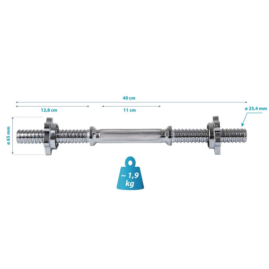 Sirge hantli - Enero Fit, 40 cm hind ja info | Hantlid, kangid, raskused | kaup24.ee