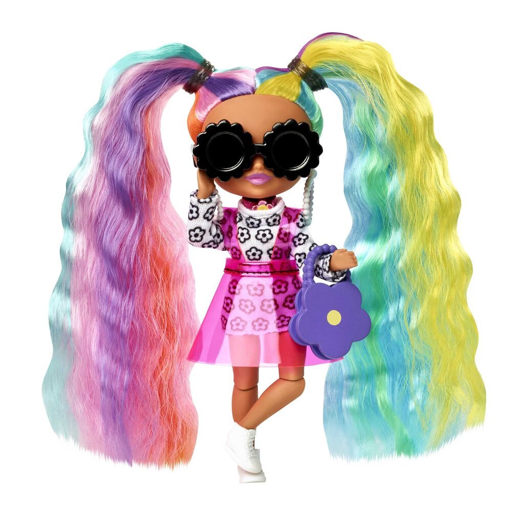Barbie® Extra Mini nukk vikerkaarevärvilised patsid HHF82 цена и информация | Tüdrukute mänguasjad | kaup24.ee