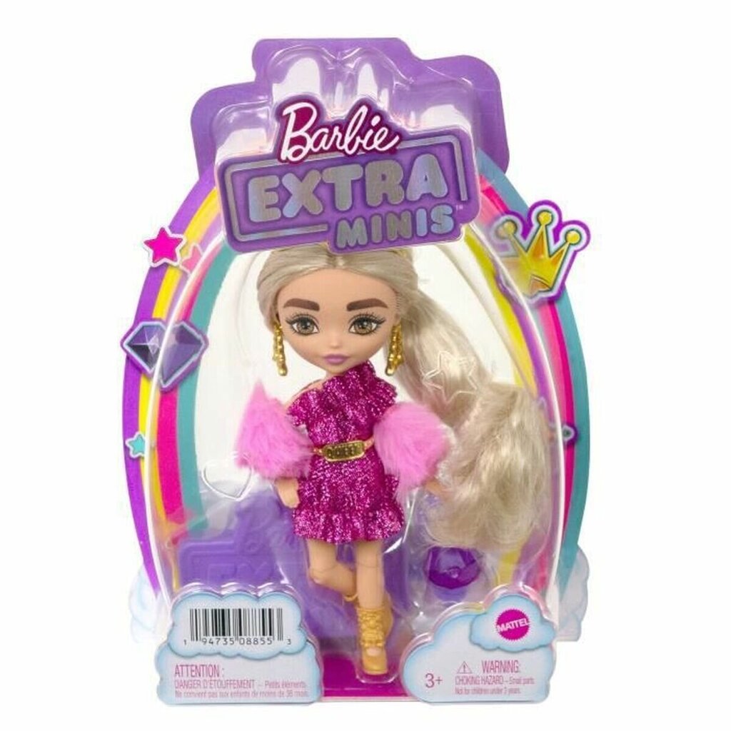 Barbie® Extra Mini nukk kuldse krooniga HJK67 hind ja info | Tüdrukute mänguasjad | kaup24.ee