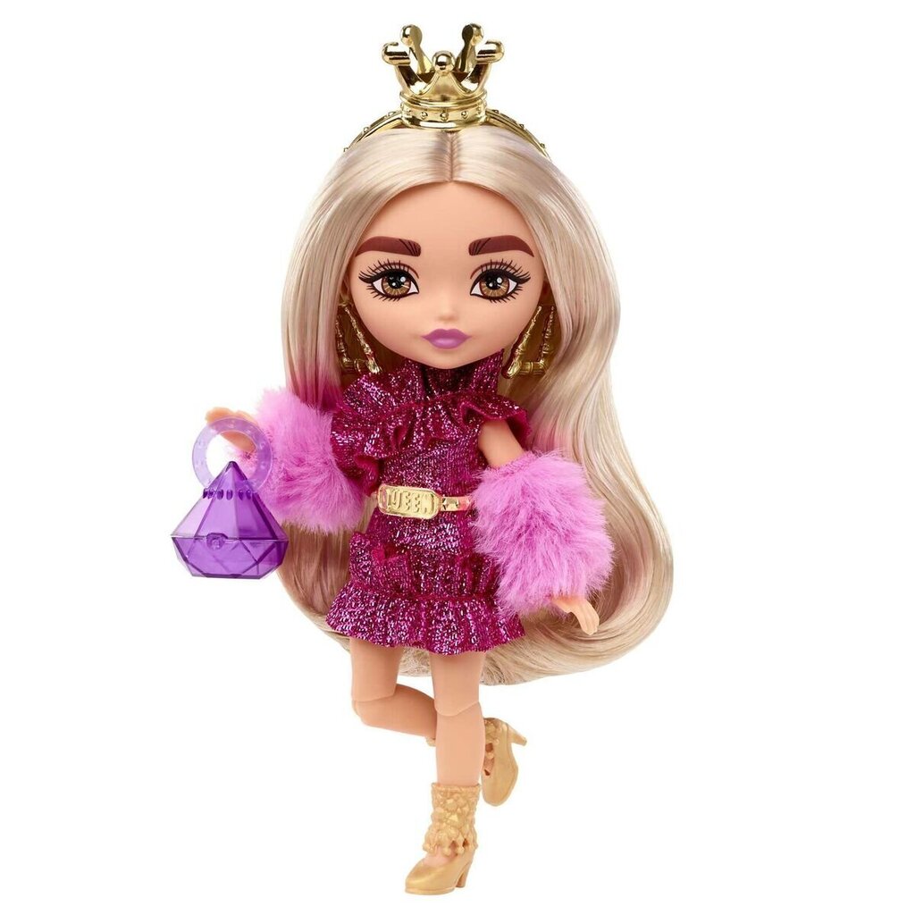 Barbie® Extra Mini nukk kuldse krooniga HJK67 hind ja info | Tüdrukute mänguasjad | kaup24.ee