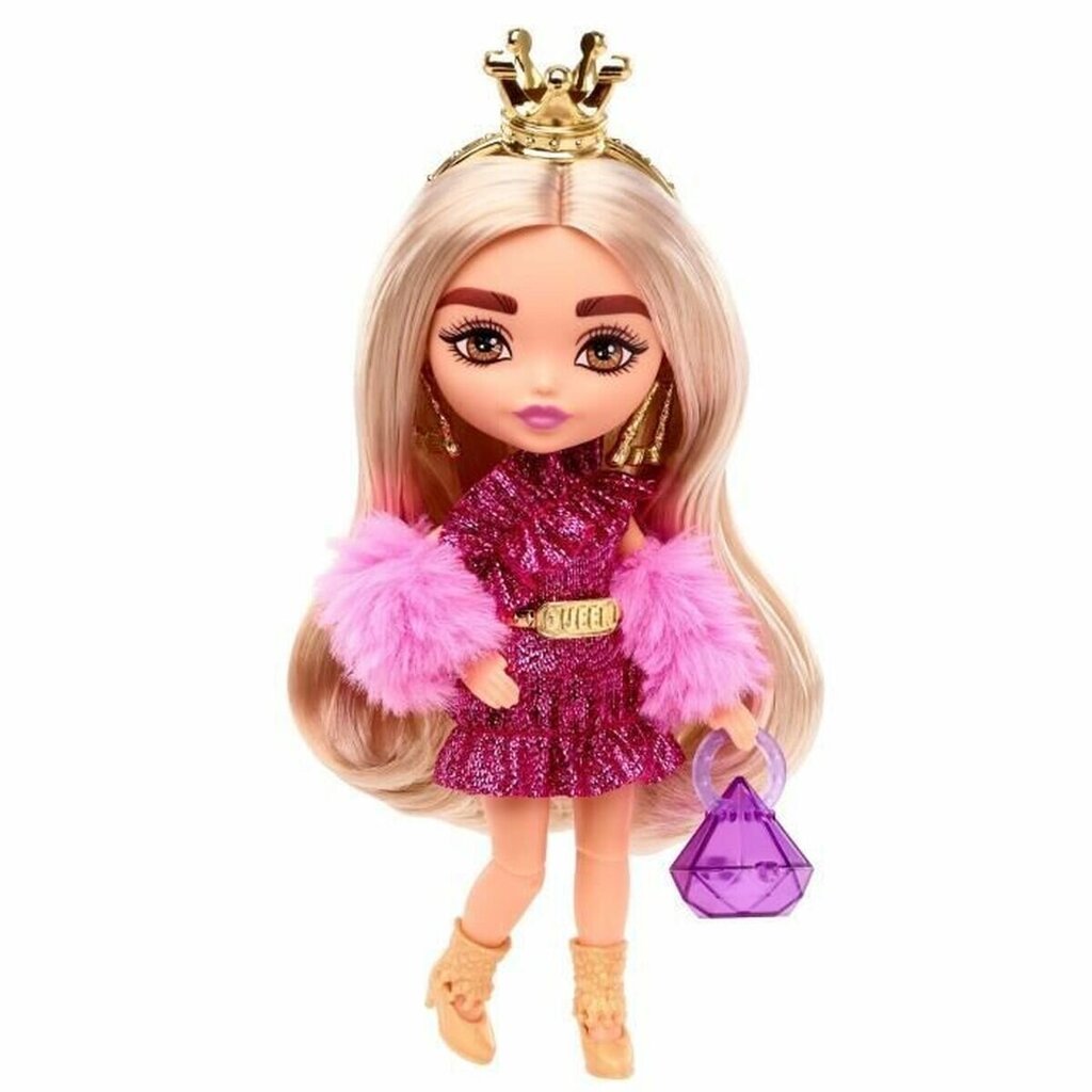 Barbie® Extra Mini nukk kuldse krooniga HJK67 hind ja info | Tüdrukute mänguasjad | kaup24.ee