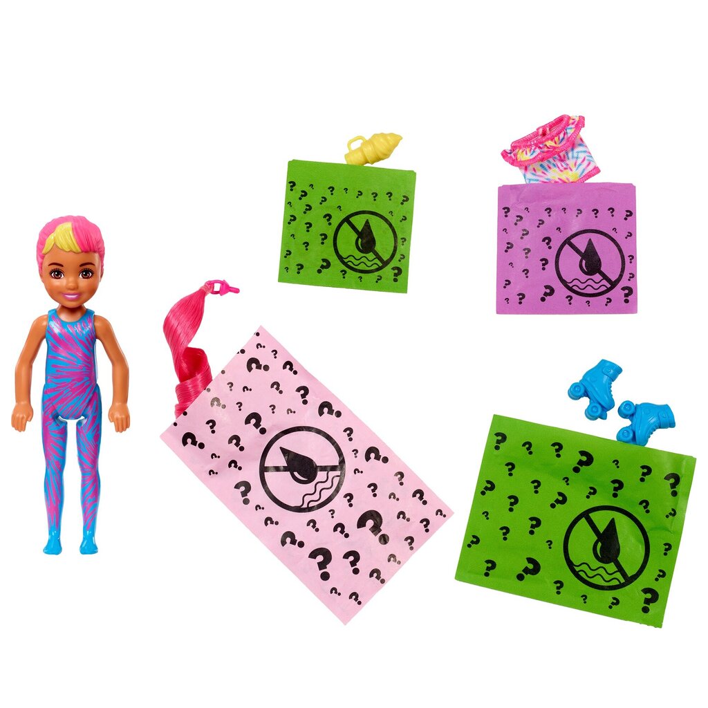 Barbie® Chelsea® Color Reveal® neoonvärvides üllatusnukud HCC90 hind ja info | Tüdrukute mänguasjad | kaup24.ee