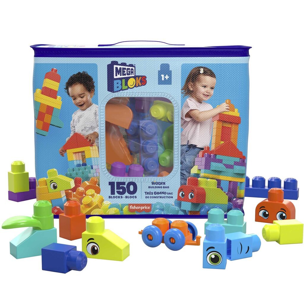 Suur klotsikott Mega Bloks® (150 klotsi) HHM96 hind ja info | Imikute mänguasjad | kaup24.ee