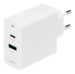 Deltaco USB 1x USB-C PD 18 W, 1x USB-A 18 W, 36 W hind ja info | Mobiiltelefonide laadijad | kaup24.ee