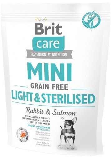 Brit Care Mini Light & Sterilised teraviljavaba koeratoit 400g цена и информация | Kuivtoit koertele | kaup24.ee