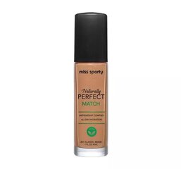 Увлажняющая основа под макияж Miss Sporty Naturally Perfect Match 201 Classic Beige, 30 мл цена и информация | Пудры, базы под макияж | kaup24.ee