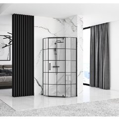 Hex Must dušikabiin 80x80, 90x90 cm hind ja info | Dušikabiinide uksed ja seinad | kaup24.ee