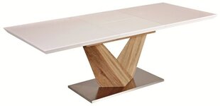 Раскладной стол Signal Meble Alaras, 140 см, белый / коричневый цена и информация | Кухонные и обеденные столы | kaup24.ee