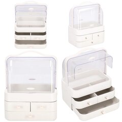 Kosmeetikakarp BEAUTY BOX 3 DRAWERS CREAM hind ja info | Meigikotid, lauapeeglid | kaup24.ee