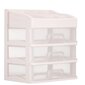 Kosmeetikakarp BEAUTY BOX 3 DRAWERS OPEN CREAM hind ja info | Meigikotid, lauapeeglid | kaup24.ee