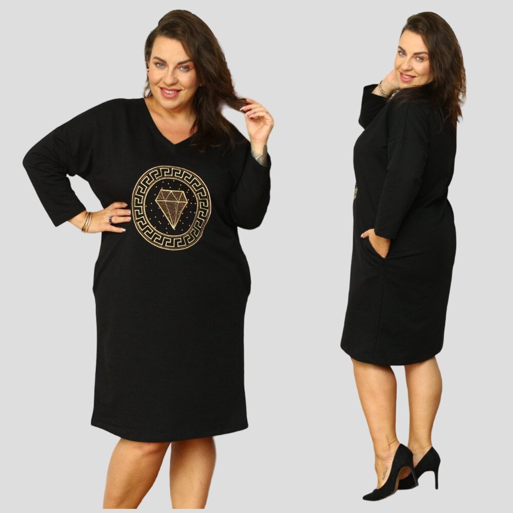 Pluss suuruses naiste kleit Cheryl, must hind ja info | Kleidid | kaup24.ee