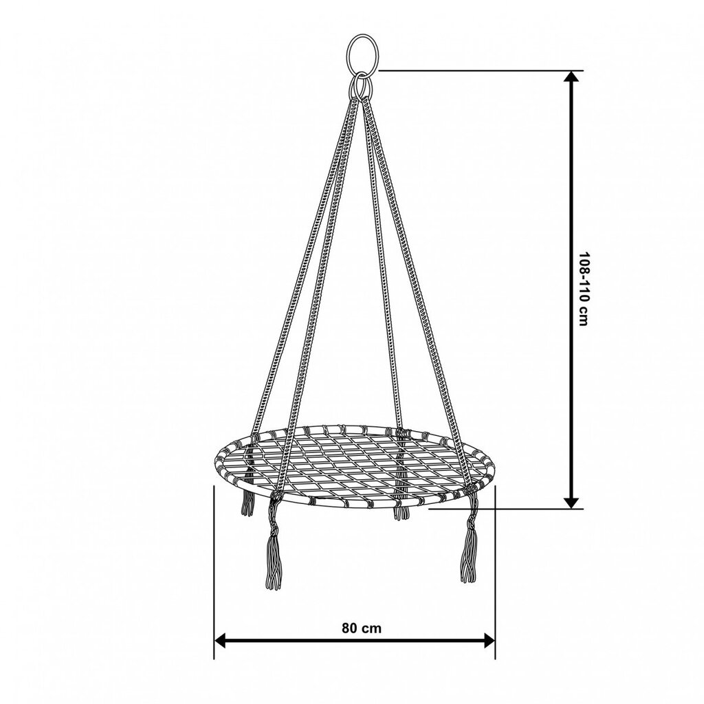 Läbimõeldud võrkkiik, 80 cm, hall цена и информация | Võrkkiiged | kaup24.ee