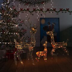 vidaXL akrüülist põhjapõtrade perekond, 300 LEDi, värviline цена и информация | Рождественские украшения | kaup24.ee