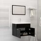 vidaXL vannitoamööblikomplekt, kõrgläikega, must, puitlaastplaat hind ja info | Vannitoa komplektid | kaup24.ee