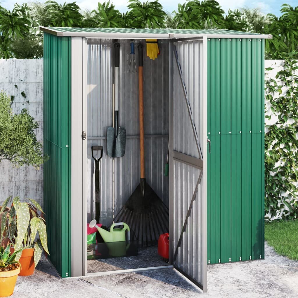vidaXL aiakuur, roheline, 180,5x97x209,5 cm, tsingitud teras цена и информация | Kuurid ja aiamajad | kaup24.ee
