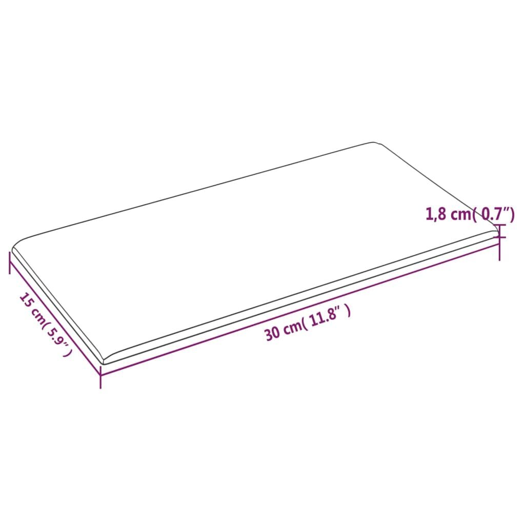 vidaXL seinapaneelid 12 tk, helehall, 30 x 15 cm, kangas, 0,54 m² hind ja info | Lae-, seinakaunistus elemendid | kaup24.ee