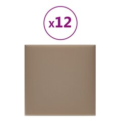 vidaXL seinapaneelid 12 tk, cappuccino, 30 x 30 cm, kunstnahk, 1,08 m² цена и информация | Элементы декора для стен, потолка | kaup24.ee