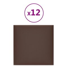 vidaXL seinapaneelid 12 tk, pruun, 30 x 30 cm, kunstnahk, 1,08 m² hind ja info | Lae-, seinakaunistus elemendid | kaup24.ee