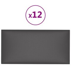 vidaXL seinapaneelid 12 tk, hall, 60 x 30 cm, kunstnahk, 2,16 m² hind ja info | Lae-, seinakaunistus elemendid | kaup24.ee